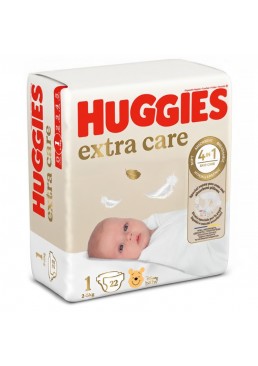 Подгузники детские Huggies Extra Care, размер 1 (2–5 кг), 22 шт
